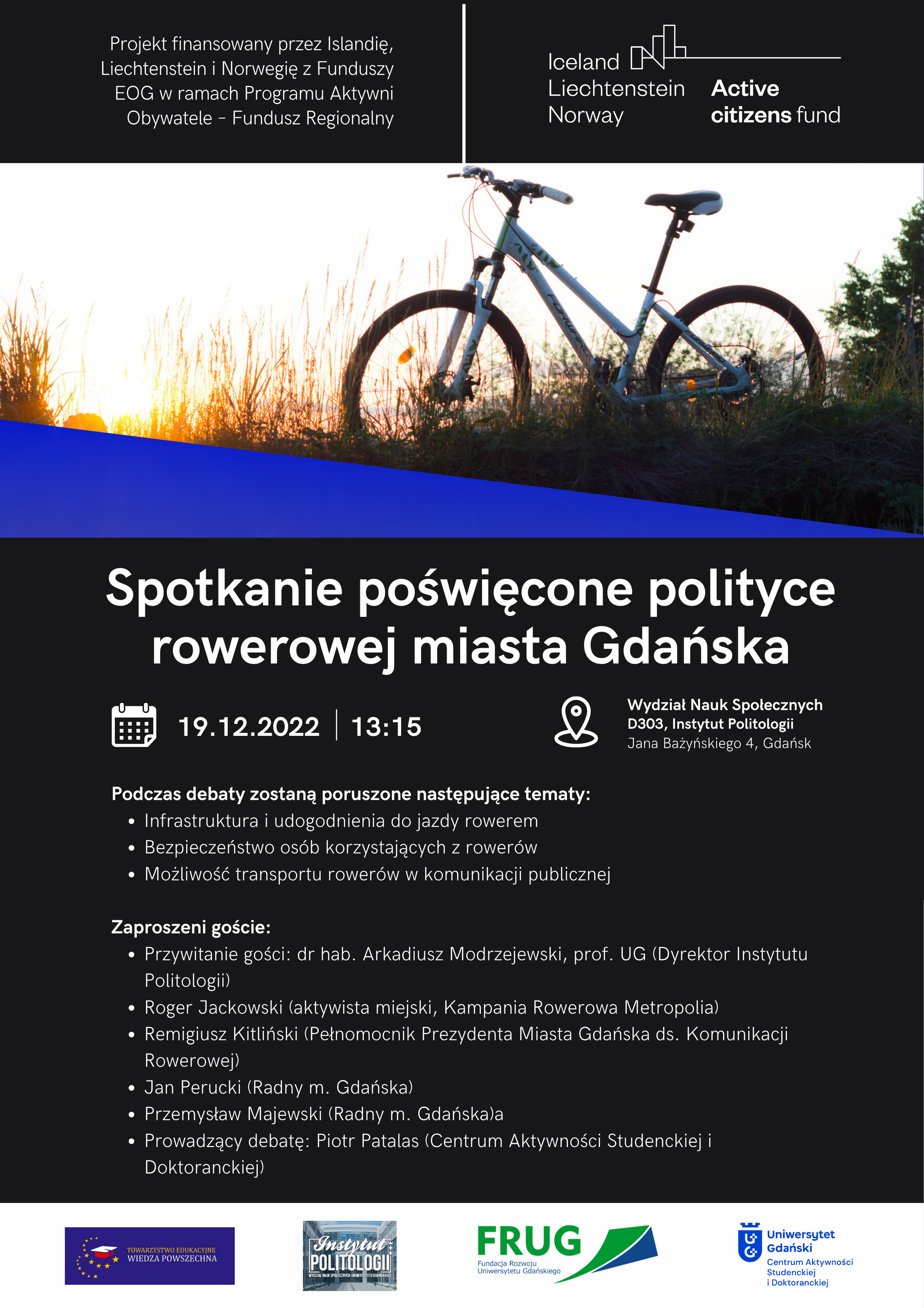 O polityce rowerowej miasta Gdańska SPOTKANIE NA UG