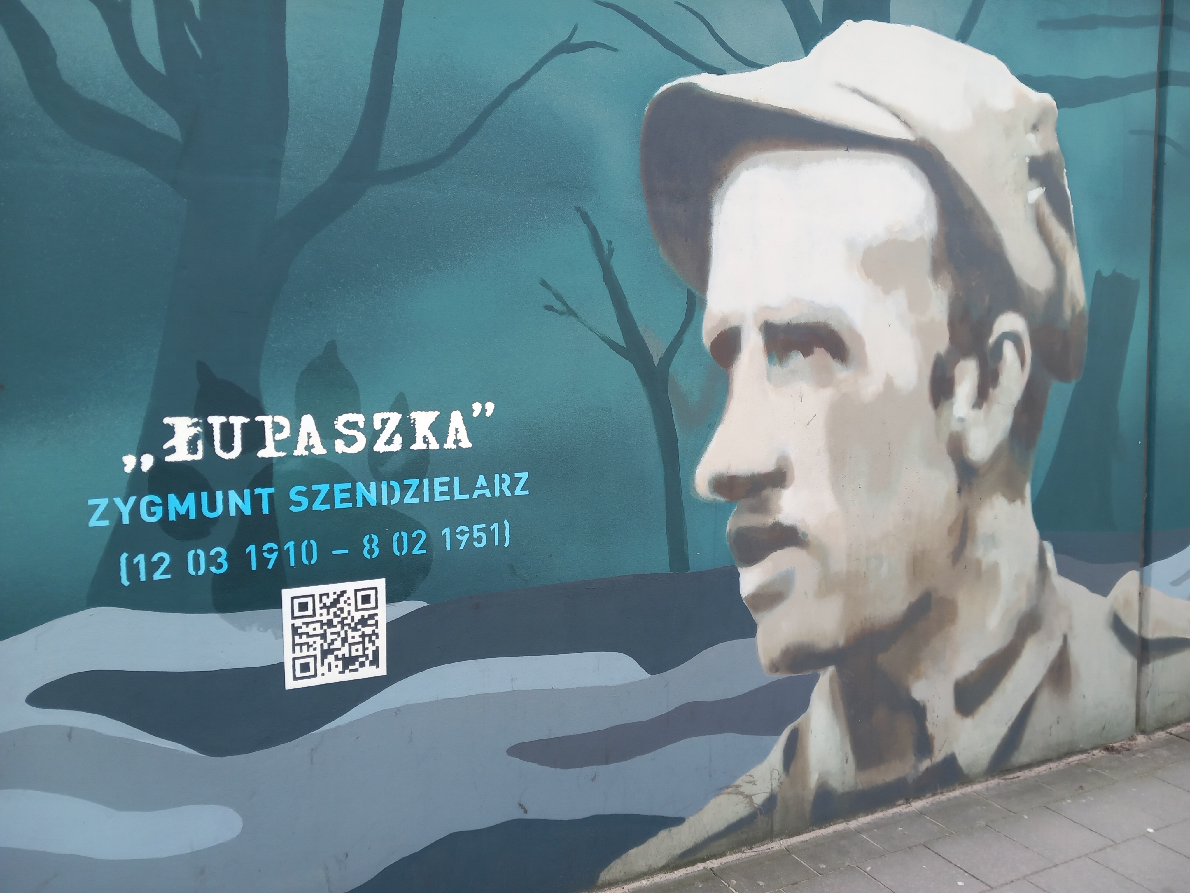 Fragment muralu upamiętniającego żołnierzy 5 Brygady Wileńskiej AK przy al. Żołnierzy Wyklętych w Gdańsku-Wrzeszczu (Fot. Tomasz Neumann).