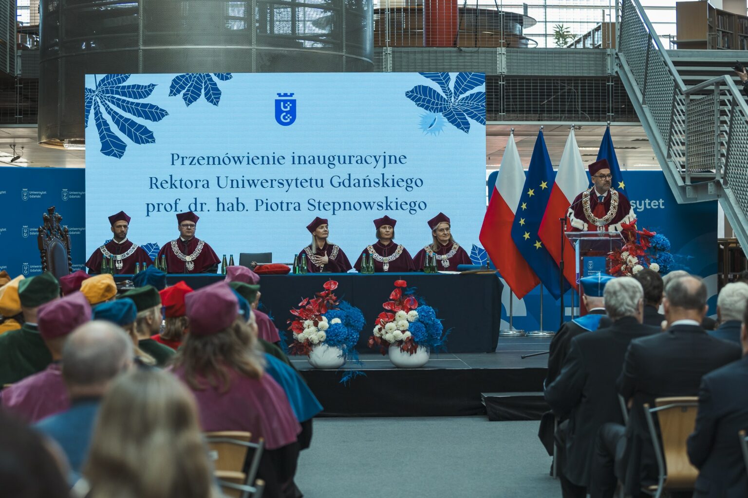 Przemówienie inauguracyjne JM Rektora UG, 
prof. Piotra Stepnowskiego
(Fot. Alan Stocki/UG).