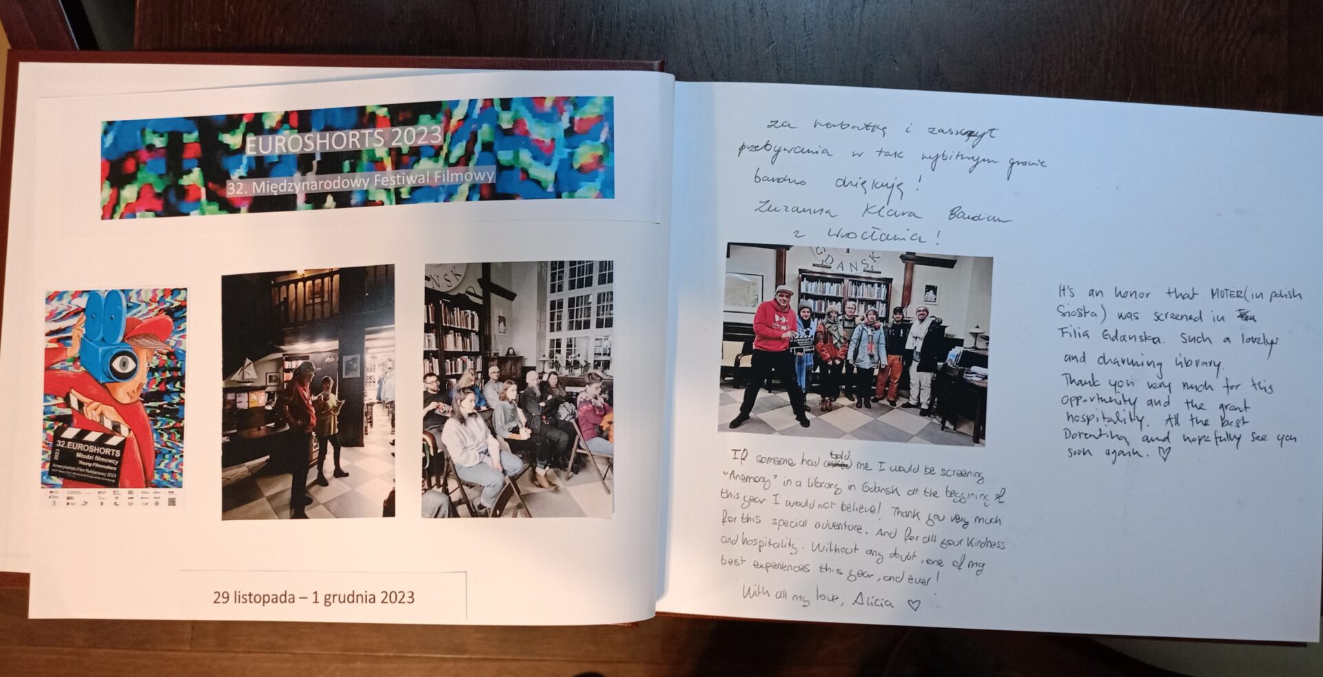  Euroshorts 2023 w kronice Filii Gdańskiej WiMBP
 (Fot. Zbigniew Walczak).
