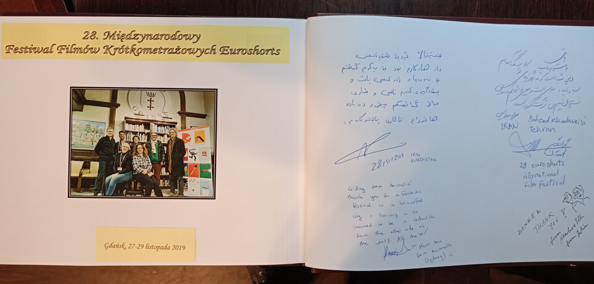 Euroshorts 2019 w kronice Filii Gdańskiej WiMBP
 (Fot. Zbigniew Walczak).
