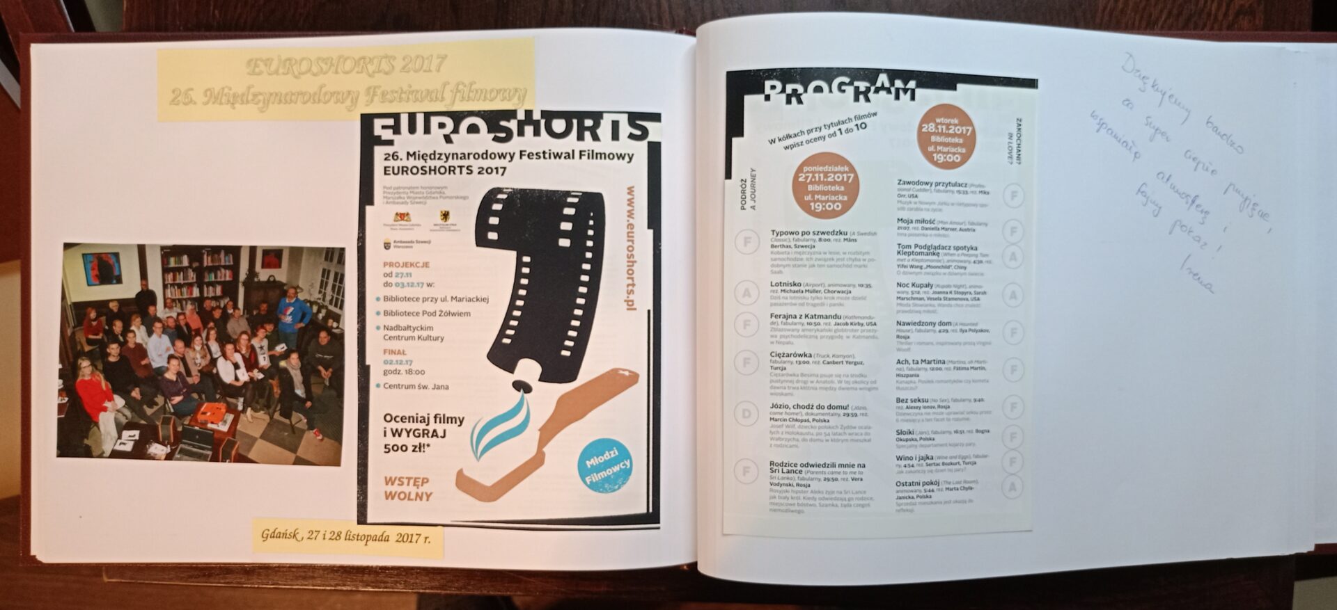 Euroshorts 2017 w kronice Filii Gdańskiej WiMBP
 (Fot. Zbigniew Walczak).