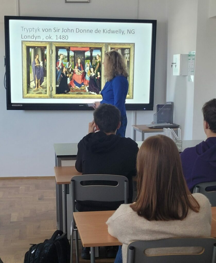 Wykład prof. Beaty Możejko dla uczniów
i uczennic ULO poświęcony tryptykowi
Memlinga, 28 października 2024
Fot. Ewelina Wańkowicz