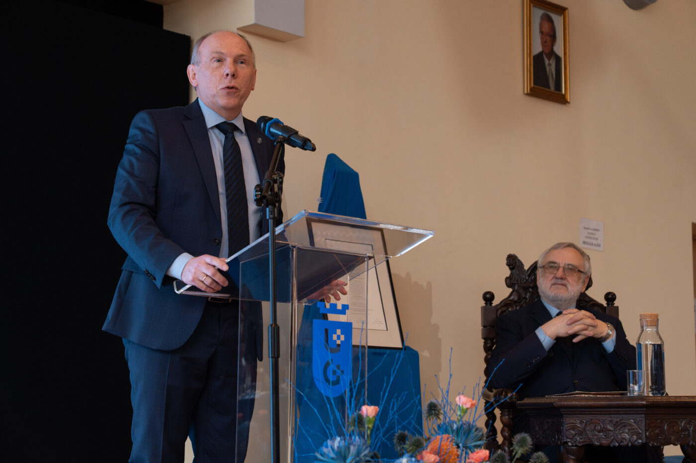 Laudacja wygłaszana przez prof. Cezarego  
Obrachta-Prondzyńskiego
(Fot. Bartłomiej Jętczak/CKiP UG).